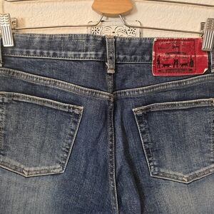 Modnine MOD.9 Korean Denim Straight Leg Cropped Jeans Medium Wash Raw Hem Size